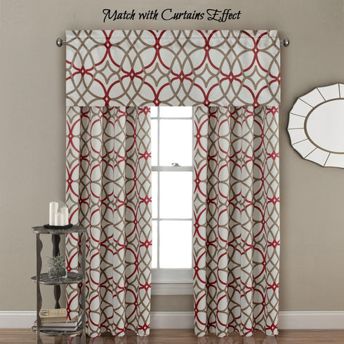 H.VERSAILTEX Blackout Curtain Valances - Thermal Insulated Window Valances for Kitchen/Bathroom, 52x18 inch, Geo