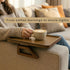 '-13 9.5 Inch Sofa Table Tray - Bamboo Couch Armrest Table Universal Fit - Sofa Table With Non-Slip Pads to Keep Things