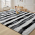 5x7 Black and White Fluffy Soft Plush Striped Area Rugs for Bedroom, Indoor Non Slip Washable Rug for Living Room