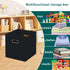 Black Foldable Storage Cubes Bins, Fabric Storage Box Organizer with Dual Handles for Home, Set of 3 (Black)