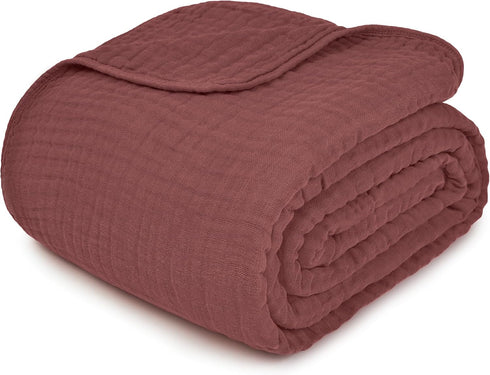 90" 66" 6 Comfy Cubs Muslin Blanket for Adults Twin x - Layer Soft, Breathable & Lightweight Muslin Adult Blanket
