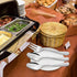 HaWare Stainless Steel Silverware Serving Set, 5 Pieces, Pearled Edge Hostess Set for Buffet Party Kitchen, Dishwasher