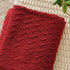 BATTILO HOME Christmas Red Throw Blanket, Textured Soft Burgundy Decorative Knitted Blanket, 50"x60"