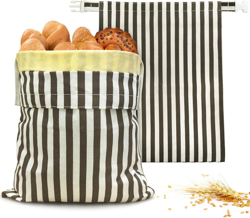 Mosucoirl Beeswax Bread Bags 2 Pack, Reusable Bread Storage Boxes for Homemade Sourdough,