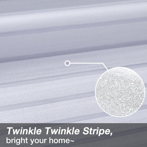 Viseeko Window Privacy Film: Stripe Frosted Glass Vinyl for Door Cover, Static Cling Home Office UV Protect
