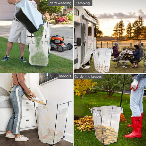 Niurui 45 25 40 Trash Bag Holder Stand Gallon Outdoor Leaf Bag Stand with Pcs Gallon Trash Bags Metal Garbage Bag Frame