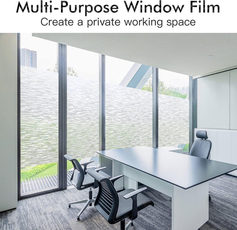 Haton Window Privacy Film, Frosted Glass Static Cling Sun Heat Blocking Window Clings, Non Adhesive 23.6" x 78.7"