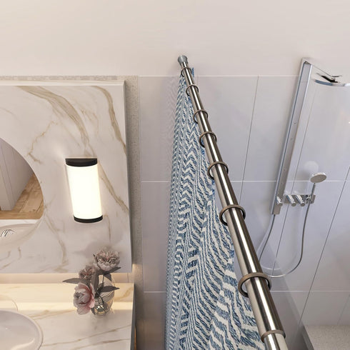 Design House Classic Adjustable Shower Rod, 43 to 72-inch, Brushed Nickel for Bathroom