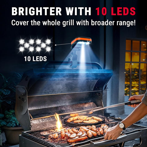 10 3 360 TempPro Outdoor Grill Light for BBQ with LEDs, Brightness & Energy-Saving Button, Adjustable Grill Lights