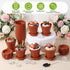 24 Pack Patelai Flower Pot Dessert Cups with Shovel Spoons Plastic Cake Desserts Cups for Farmers Market Construction