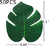 ATFL 8.3'' Artificial Medium Palm Leaves, 50 PCS Fake Tropical Monstera Faux Palm Leaves for Party Decoration (Green)