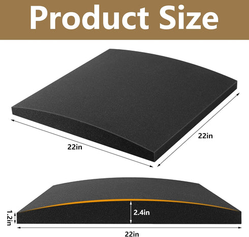 moonoom 22"x22" (2 Couch Cushion Support, Black Sofa Cushion Sagging Repair, Curved High Density Foam Replacement
