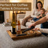 Counter 15.7"x11" PANDAWOOD Wood Serving Tray - Large Acacia Wooden Tray for Coffee Table Ottoman - Ottoman Tray Decor