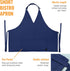 Under NY Sky V Neck Short Apron - Unisex Bib, Tuxedo Style - Lightweight, Front Slit, Hip Pockets - Adjustable