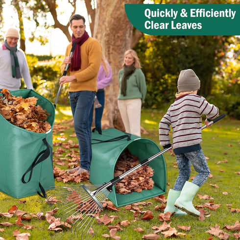 VICAMB 2 Pack 60 Gallon Leaf Collector,Collapsible Lawn & Leaf Bag,Heavy Leaves Pick up Tool Reusable Yard Waste