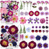 150PCS Purple Dried Pressed Flowers with Butterfly Stickers, YouthBro Real Nature Flowers Set for DIY Craft