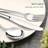 E-far 24-Piece Silverware Set with Steak Knives, Stainless Steel Flatware Cutlery for 4, Spoons, Forks, Knives, Simple