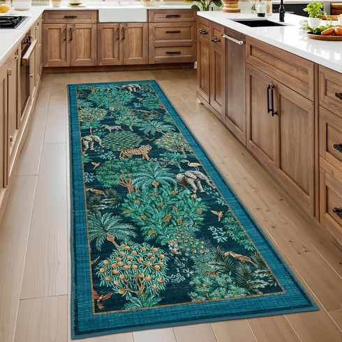GarveeHome Jungle Rug 2.5x8 Kitchen Runner Rug Non Slip Washable Runners for