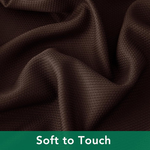 Biscaynebay Round 60" Textured Fabric Tablecloth, Brown Water Resistant Table Cloth for Dining, Kitchen, Parties