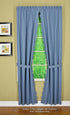 Today's Curtain Orleans Scallop Curtain - Blue 72" Panel Pair with Tieback, 60" W x 72" L, 4-Piece Set