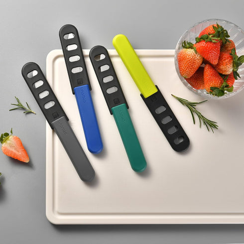 linoroso Paring Knife Set - 4 Piece 3.5" Premium Stainless Steel Kitchen Knives with Covers