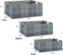 Collapsible Fabric Storage Bin Box - Cotton Linen Storage Cube with Wooden Handles, Medium Dark Gray Plaid Organizer