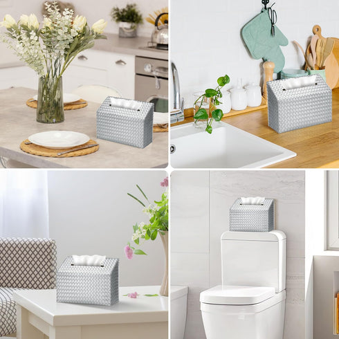 Countertops NiHome PU Leather Tissue Box Cover for Kleenex Hand Towels, Versatile for and Towel Racks, Leather Enhances