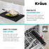 Kraus KRM-11YL Multipurpose Workstation Sink Roll-Up Dish Drying Rack, Colander and Trivet in Yellow