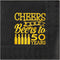 Crisky Cheers to 50 Years - 50th Birthday Napkins, Black and Gold, 50 PCS, 3-Ply