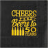 Crisky Cheers to 50 Years - 50th Birthday Napkins, Black and Gold, 50 PCS, 3-Ply