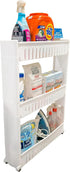 5 STAR SUPER DEALS Slim Rolling Storage Cart - Narrow Slide Out Shelving Utility Cart -