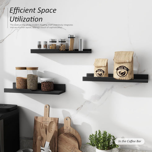 Set 3 Rebee Vision Modern Floating Shelves of : Farmhouse Wall Mounted Bedroom Decor Aesthetic for Multifunctional