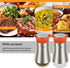 Evelyne Salt Pepper Shaker Set, 2 pcs Pack, Glass with Stainless Steel Cover (Orange)