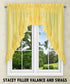 Ellis Curtain Stacey Sheer Tailored Tier Pair Curtains, Yellow, 56" x 30"