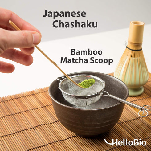 Japanese Chashaku - 2 pcs Bamboo Matcha Scoop for Measuring Matcha Green Tea Powder, Traditional Tea Ceremony Spoon