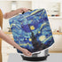 Insulated Van Gogh Starry Night Air Fryer Cover - Dust Protection Kitchen Appliance Cover with Storage Pockets