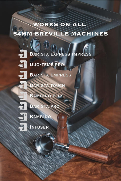 Pawa Bottomless Portafilter 54mm with Wdt Tool, Compatible with Breville Barista Express and 54mm Breville Machines