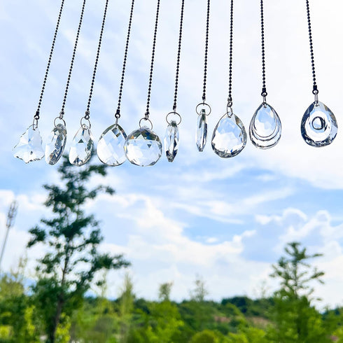 Pack 10 KANPURA of Clear Crystal Suncatcher Chandelier Lamp Lighting Drops Pendants,Hanging Glass Ball Prisms Window