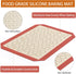 Baking Sheet with Silicone Mat Set of 4, Deedro Stainless Steel Cookie Sheet with Non-Toxic Baking Mats.