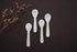 DUEBEL Set of 6 White Mother of Pearl Caviar Spoons for Serving Caviar, Egg, Ice Cream, Coffee (11x2.5cm)