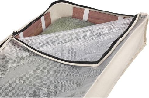 Household Essentials Cotton Canvas Under Bed Storage Bag for Clothing and Linen, Natural