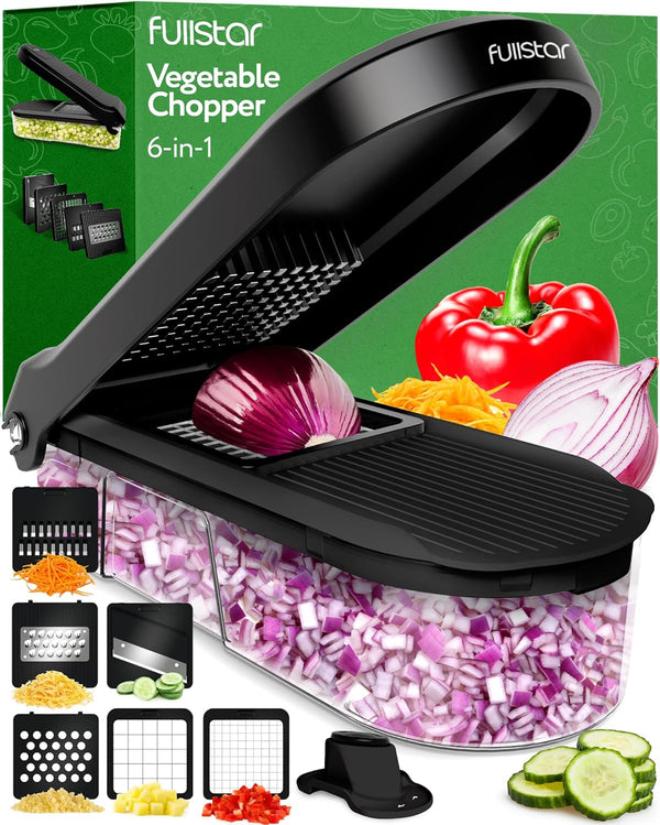 Fullstar Vegetable Chopper, Cheese Slicer, Food Chopper, Veggie Chopper with Container, Mandoline Slicer & Cheese Grater