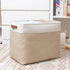 DULLEMELO Large Collapsible Storage Basket - Fabric Organizer Bin with Sturdy Leather Handles for Home Storage