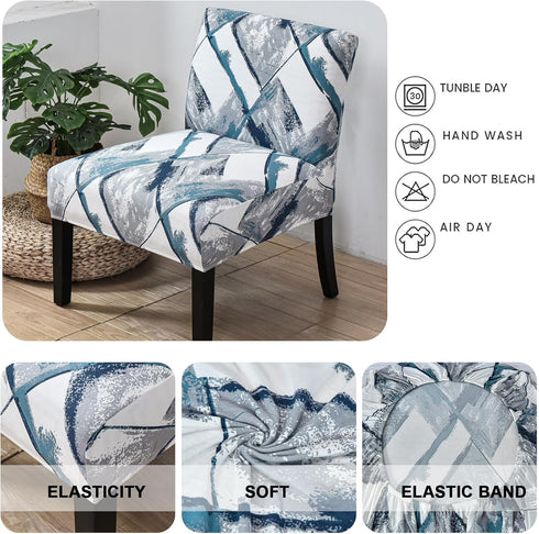 Armless HAOYONG Accent Chair Cover, Stretch Chair Slipcover Printed Slipper Chair Covers Furniture Protector Covers