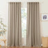 RYB HOME Khaki Linen Curtains 95 inches, Rod Pocket & Back Tab