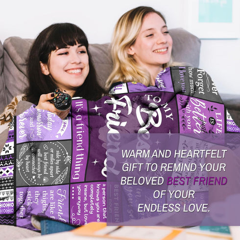 50x60in Best Friend Blanket Gifts, Best Friend Birthday Gifts for Women - Friendship Gift to My Best Friends, Bestie