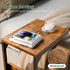 2 Simple Trending C Shaped End Table for Couch, Foldable Table with Shelf Storage, TV Tray Table for Sofa Bedside