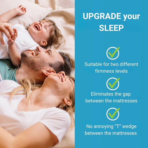 Twin to King Bed Converter, Innovative Bed Bridge Solution for Couples & Families, Installed in < 5 Min