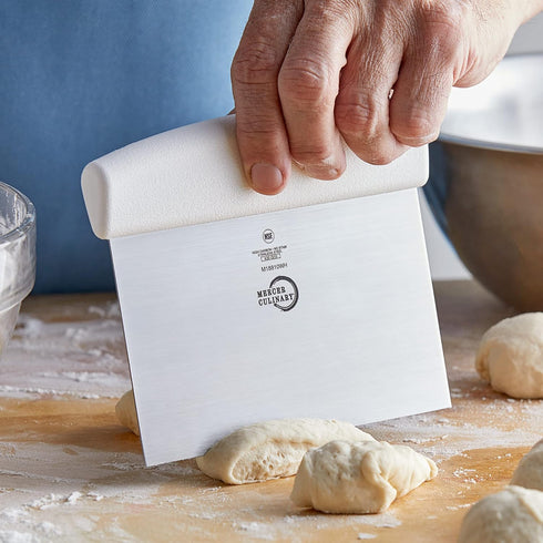 Mercer Culinary Millennia Bench Scraper - 5 7/8 Inch x 3 1/2 Inch Blade, White Handle