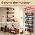 4 2 HOMEY PANDA Wall-Mounted Nursery Bookshelves - Long + Mini Shelves, Kids Room Storage (Walnut Pine Wood)